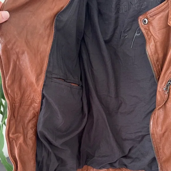 Men's Rustic Brown Leather Military Jacket - Picture 9 of 11